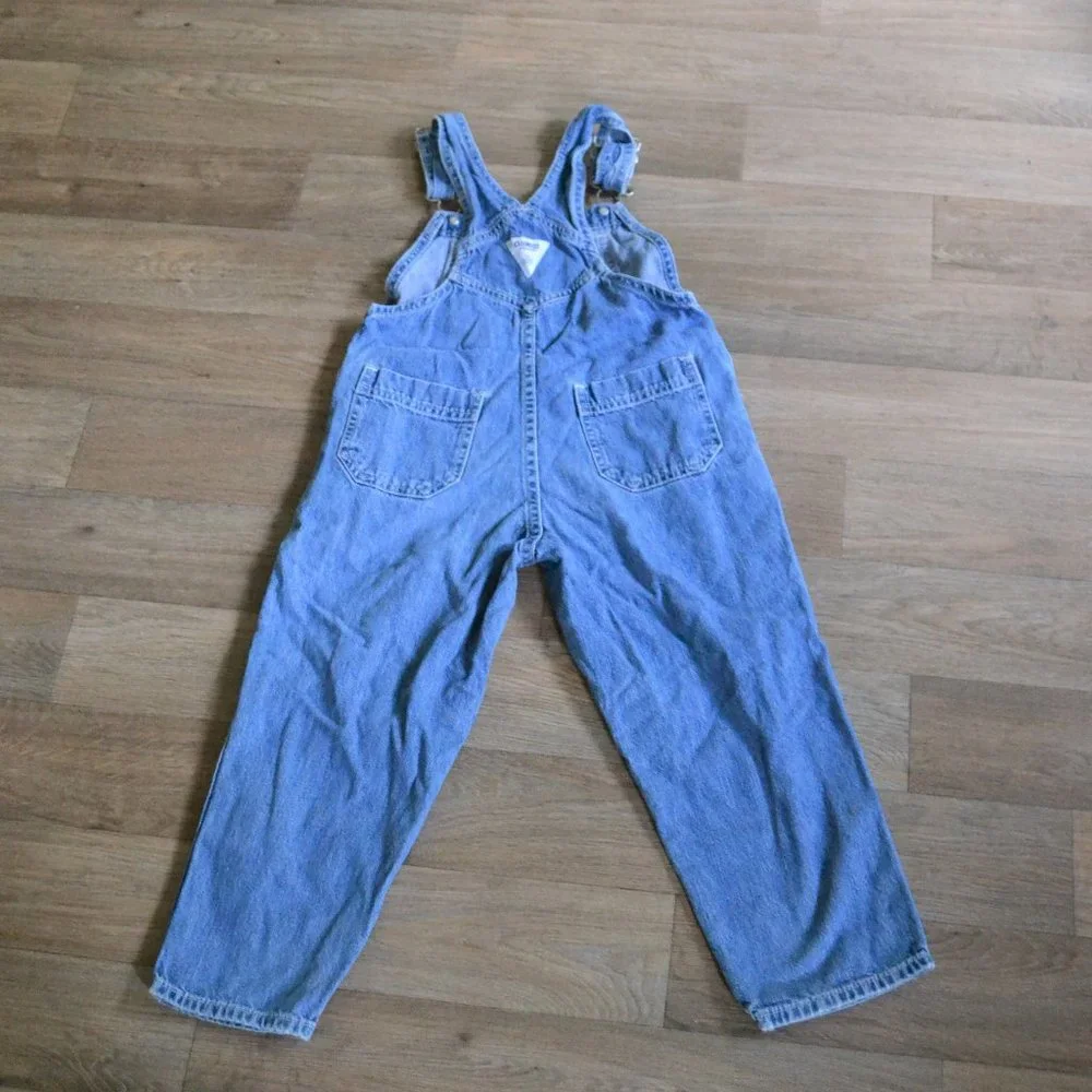 Vintage Oshkosh B'gosh Light Wash Girls' Overalls Size 5 100% Cotton